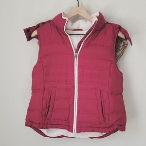 Ann Taylor Loft Vintage Down Vest in Red Size Small